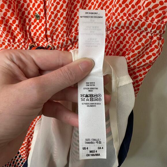 Sz 4 Juicy Couture Silk Polka Dot Stripe Drop Waist Sleeveless Dress Preppy Chic - Picture 5 of 8